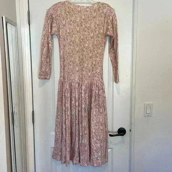 Vintage Adrienne Vittadini Floral Cottogecore Dress Shoulder Pads Sz S - Picture 5 of 7